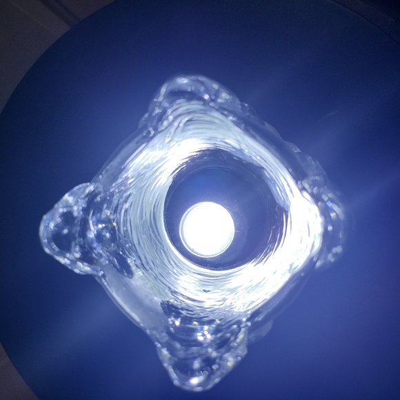 Vintage Swedish Art Glass Candle Holder Nybro Paul Isling Christmas Trees - Picture 3 of 10